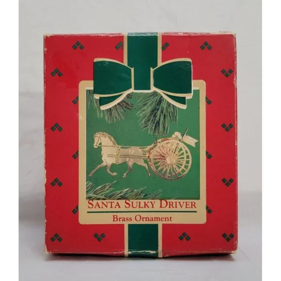 Vintage 1984 Hallmark SANTA SULKY DRIVER Brass Ornament QX436-1 - Picture 12 of 16